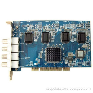 4-layer PCB Assembly with Blue Solder Mask, Made of FR4, HASL and LF